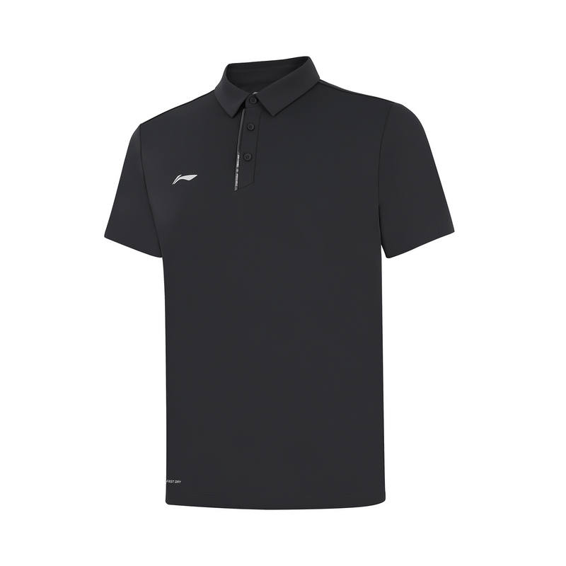 Li-Ning Li Ning Polo Shirts Men's Black Polo Collar Thin Straight Fit