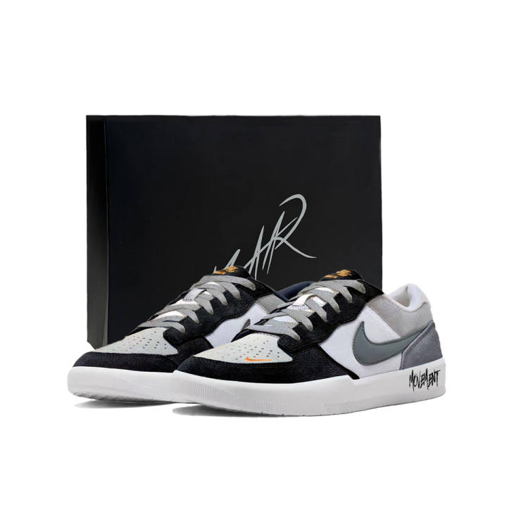 Nike Nike SB Force 58 Shadow Gray, Shopping Bag Slip Resistant Abrasion Resistant Low top Skateboard Shoes Men's Gray White
