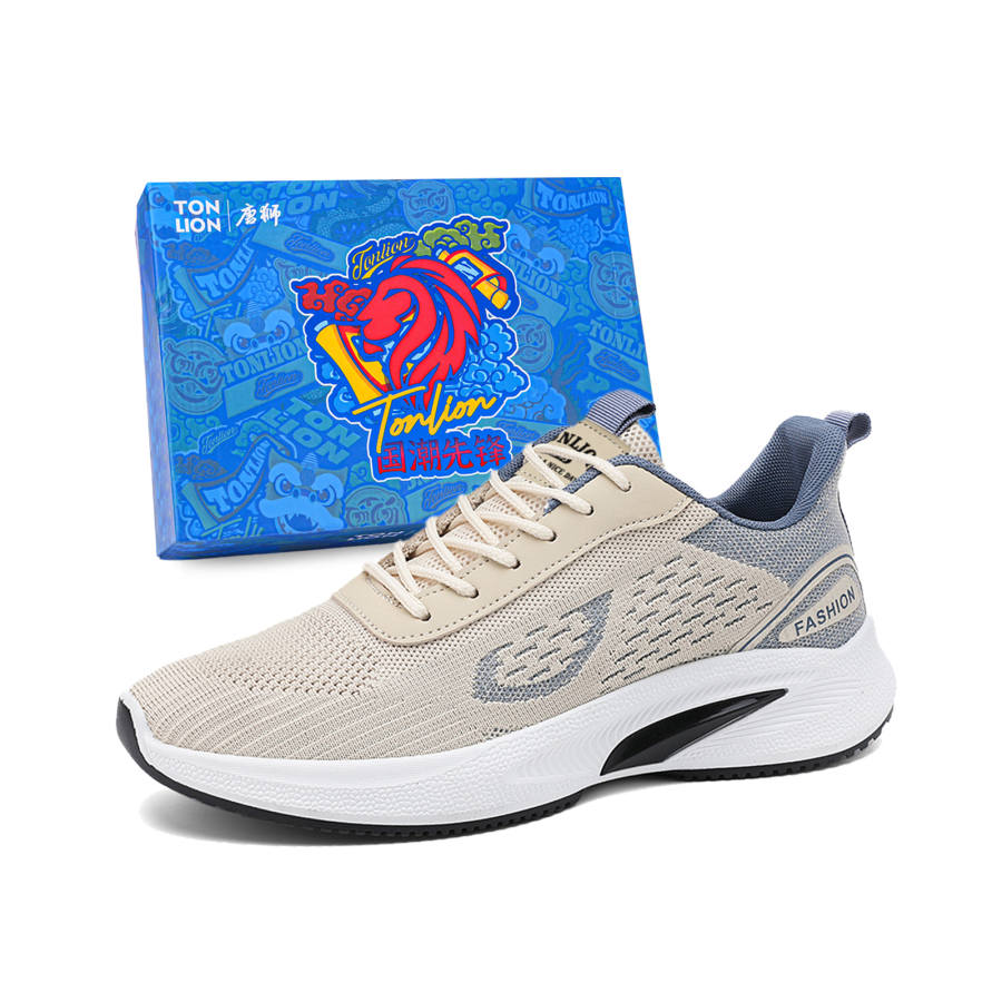 Tonlion Fabric Cushioning Abrasion Resistant Lightweight Breathable Slip Resistant Low top Casual Shoes Men's