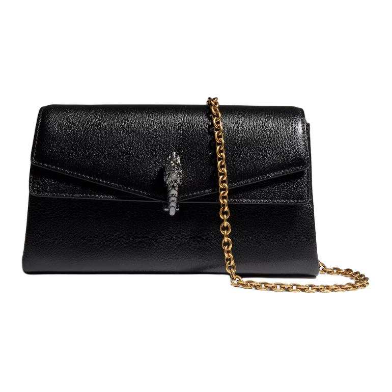 GUCCI Grain Leather Shoulder Bag, Crossbody Bag Small Women's Black