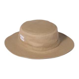 MIU MIU Cotton Hats & Caps Unisex Khaki/White