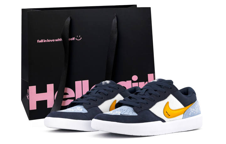 Nike Nike SB Force 58 Suede Slip Resistant Abrasion Resistant Low top Skateboard Shoes Unisex Blue