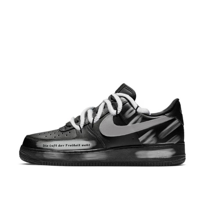 Nike Nike Air Force 1 Wind Raven, Graffiti American Vintage Coverage Slip Resistant Abrasion Resistant Low top