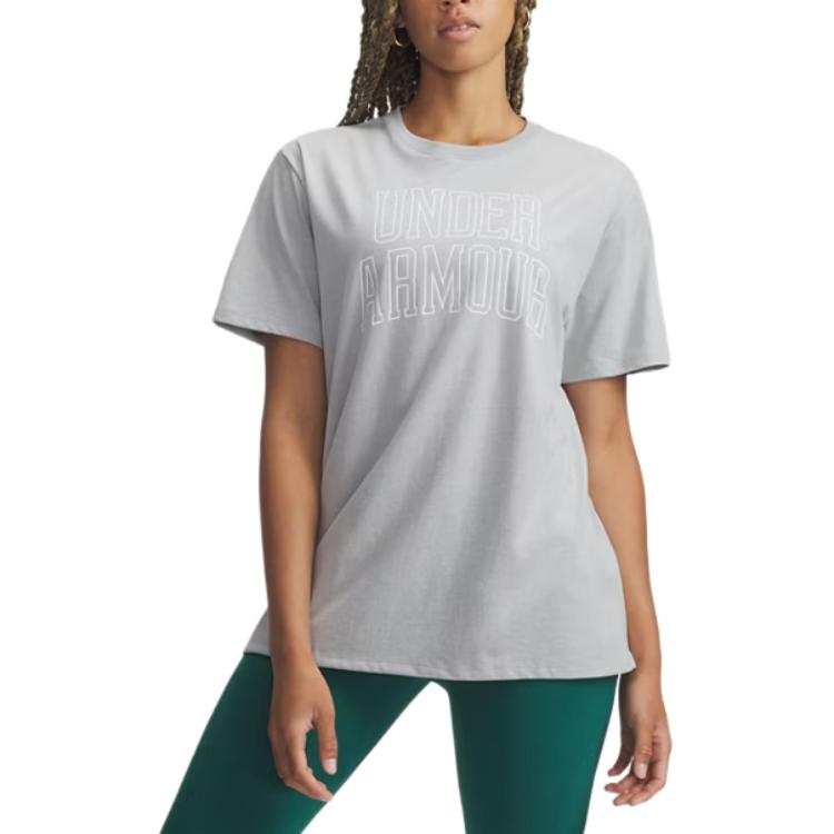 Under Armour T Shirts Women's Light Gray Crew Neck