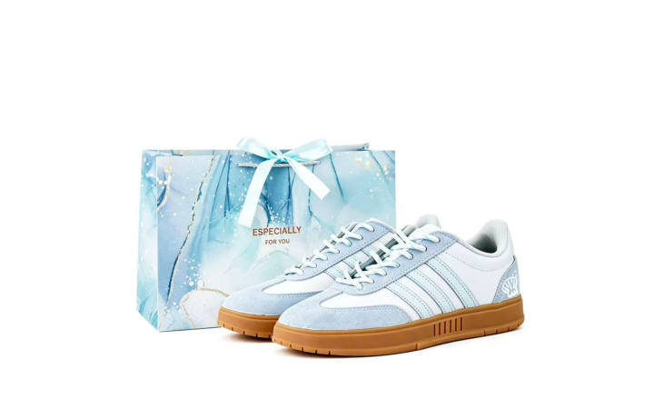 Adidas Adidas Gradas Slip Resistant Abrasion Resistant Low top Skateboard Shoes Unisex White Blue