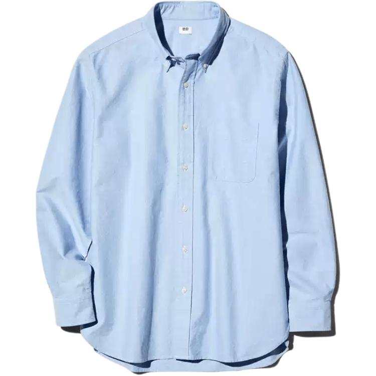 UNIQLO SS26 Shirts Unisex Lake Blue Lapel Moderate