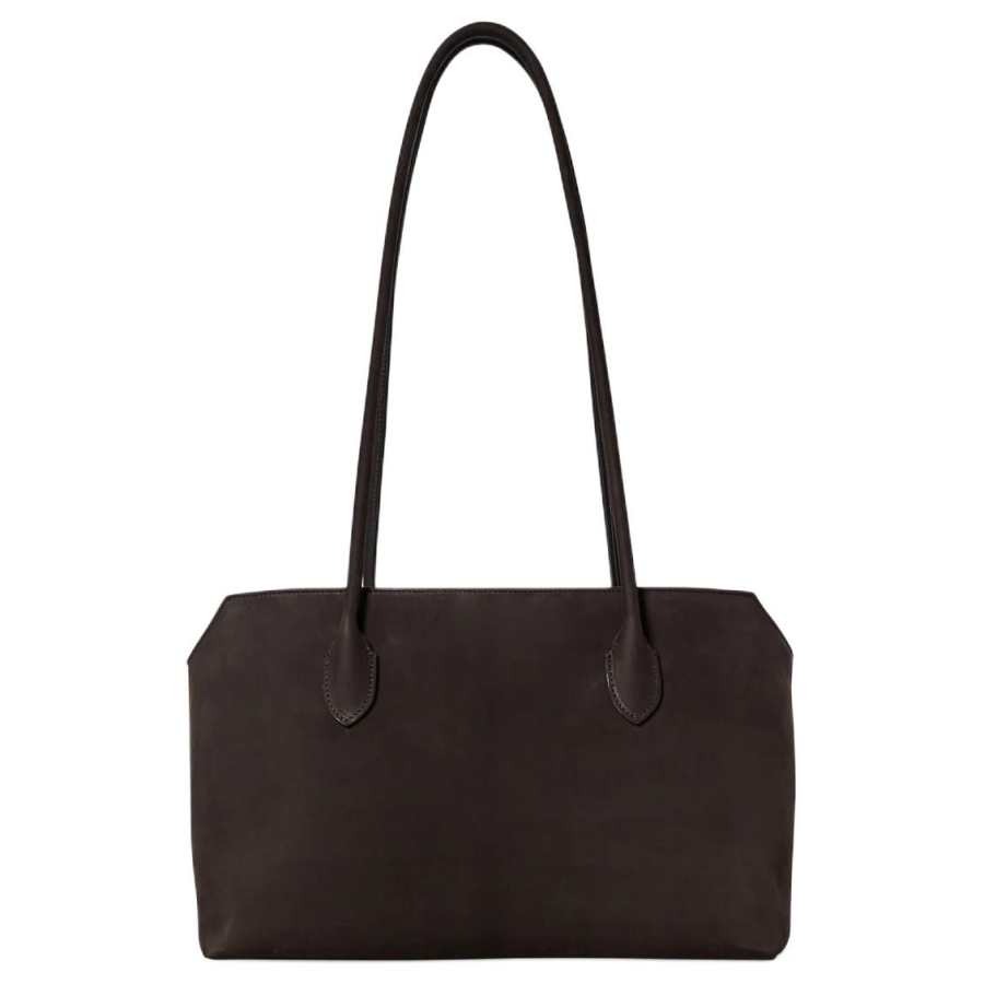 THE ROW Terrasse Calfskin Shoulder Bag Women's Dark Brown