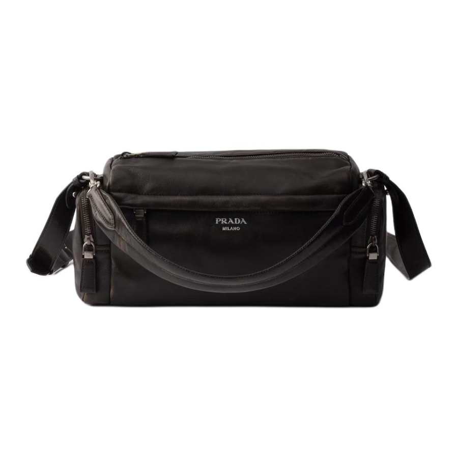 PRADA PRADA Sheepskin Shoulder Bag Men's Dark Brown