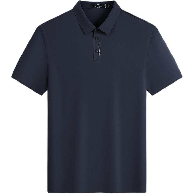 SEPTWOLVES Polo Shirts Men's 101 Navy Blue Lapel Moderate Straight Fit