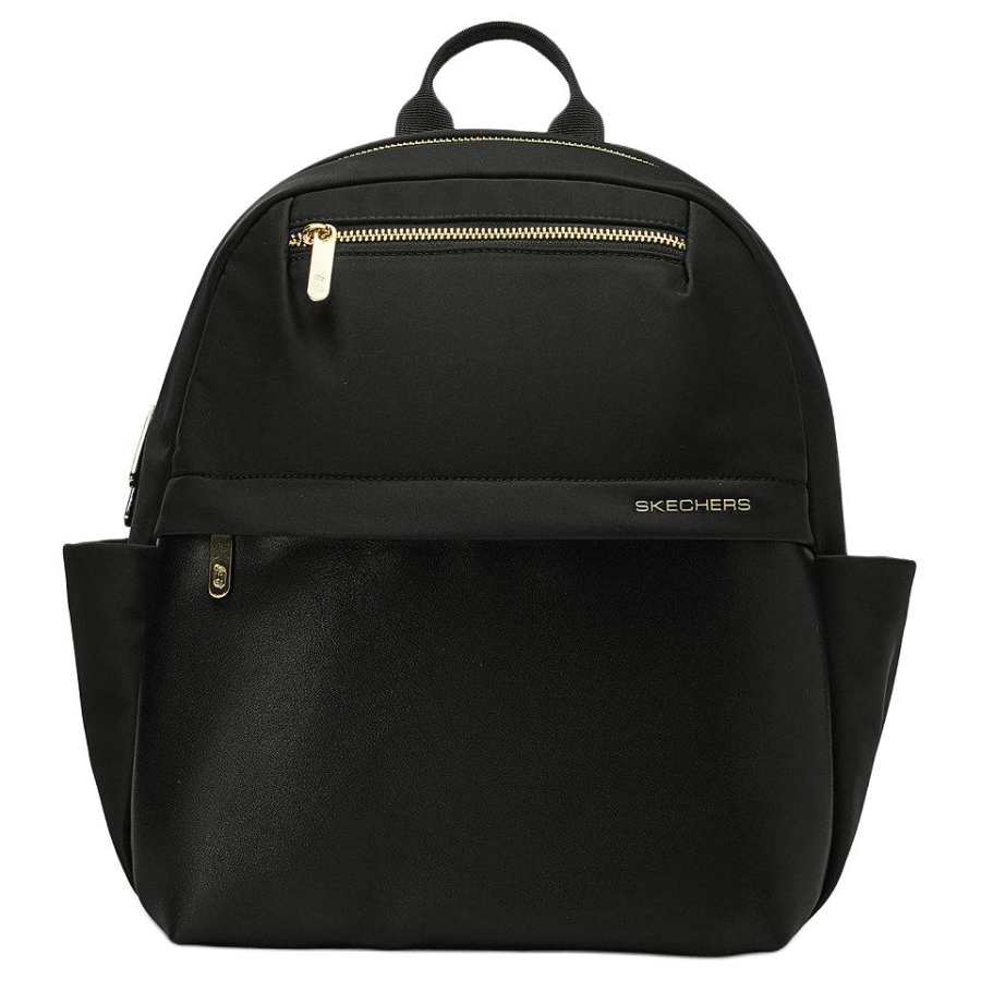 Skechers Fashion Versatile Solid Color Backpack Unisex Carbon Black