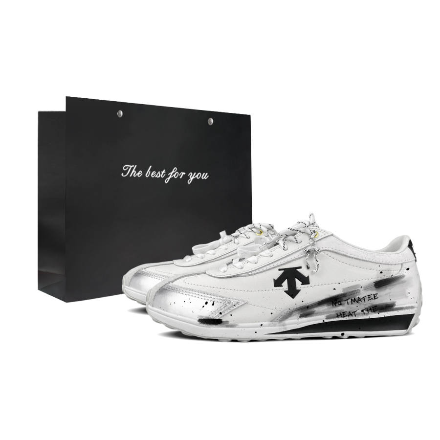 DESCENTE Cron Racer Low top Skateboard Shoes Unisex Black White