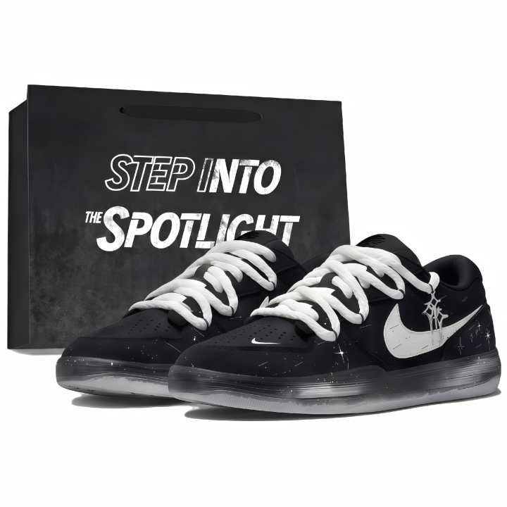 Nike Nike SB Force 58 Leather, Textile Low top Skateboard Shoes Unisex Black White