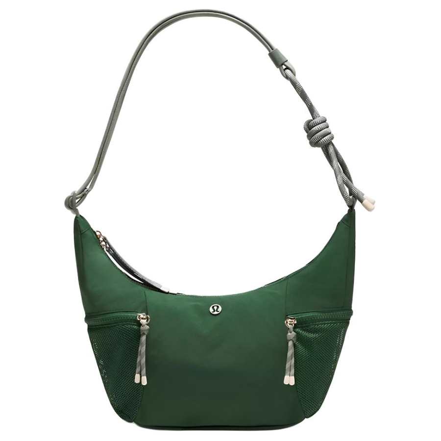 Lululemon Nylon Shoulder Bag Women's Ivy Grove Green & Willow Green & Early Tea Brown