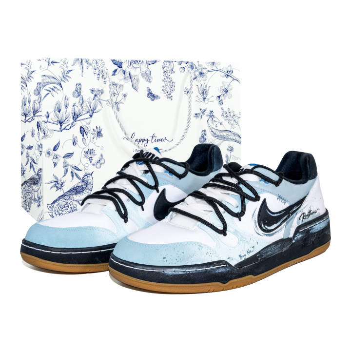 Nike Nike Full Force Cushioning Abrasion Resistant Slip Resistant Low top Skateboard Shoes Unisex Blue White
