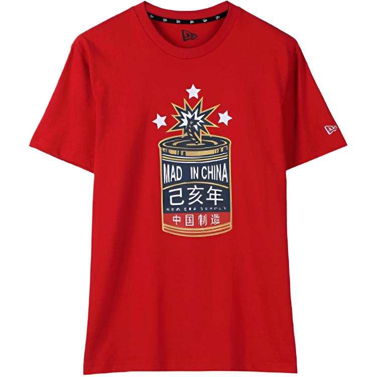 New Era T Shirts Unisex Red Crew Neck Moderate