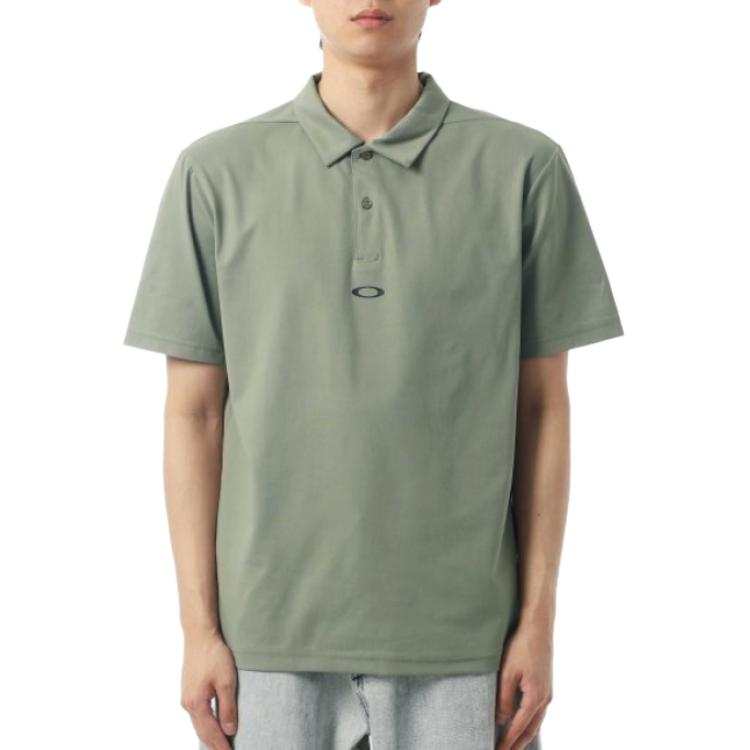 Oakley Polo Shirts Men's Rock Beach Green Polo Collar Moderate Other