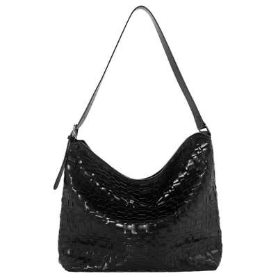 URBAN REVIVO Artificial Leather Crossbody Bags Large Women's Silver/Black