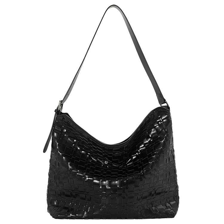 URBAN REVIVO Artificial Leather Crossbody Bags Large Women's Silver/Black