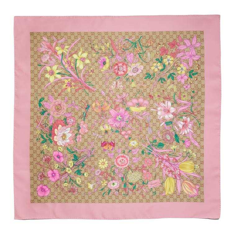GUCCI Silk Scarves Women's Pink