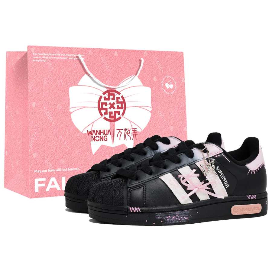Adidas Originals Superstar 2 Abrasion Resistant Low top Skateboard Shoes Unisex Black
