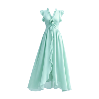 MTHE Sleeveless Dresses Women's V Neck Moderate Long