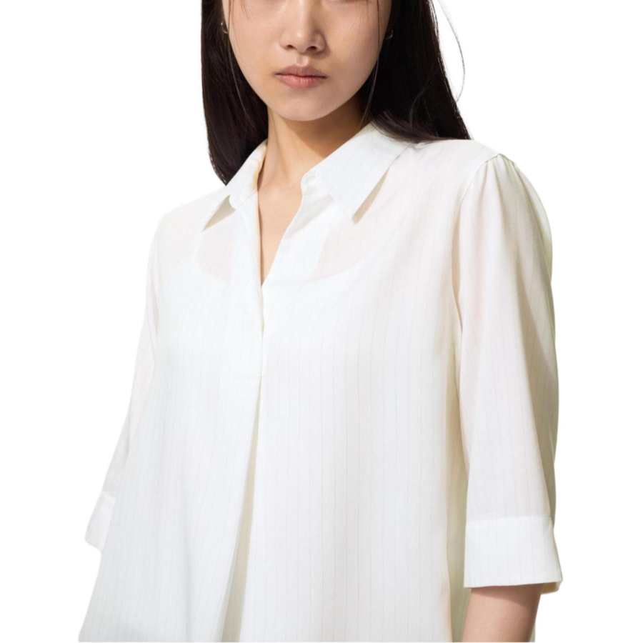 UNIQLO SS26 Shirts Women's White Half Open Collar