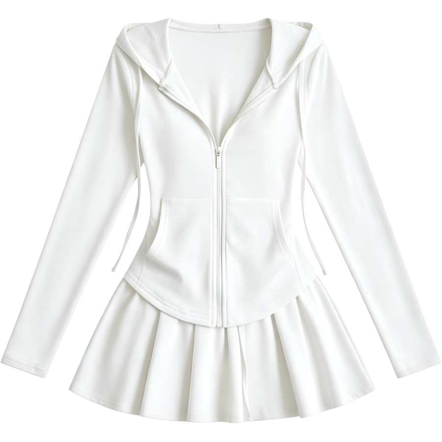 CHARM GLOW Two Piece Skirt Sets Women's V Neck Thin
