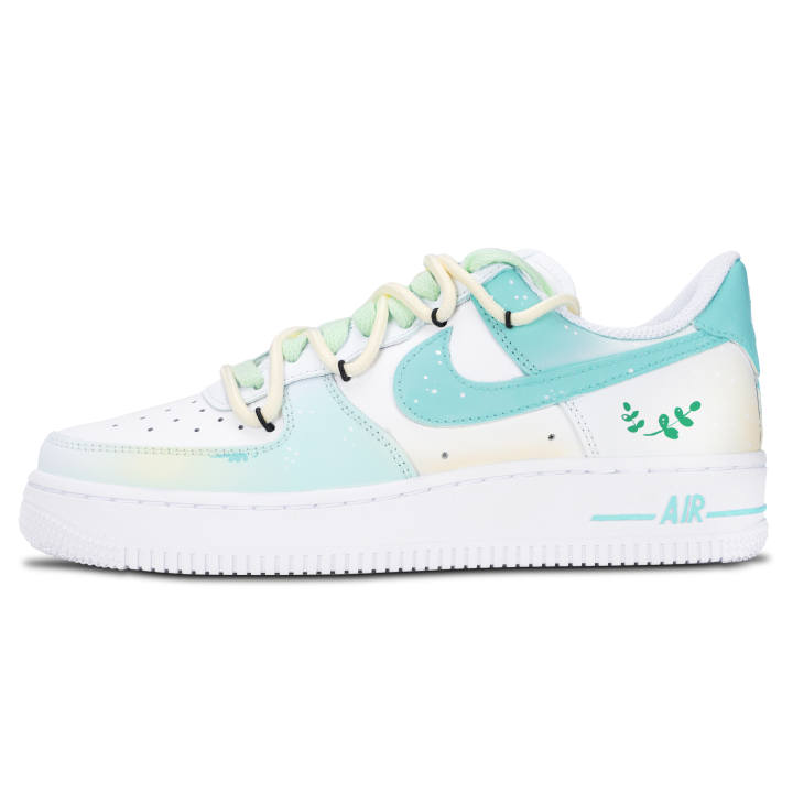 Nike Nike Air Force 1 Air Force 1, Mint Branch Trend Leather Slip Resistant Abrasion Resistant Low top Skateboard Shoes
