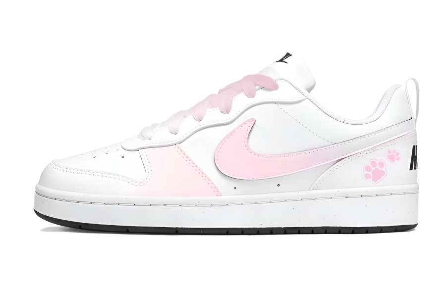 Nike Nike Court Borough Leather Abrasion Resistant Low top Kids' Skateboarding Shoes Light Pink Teenagers