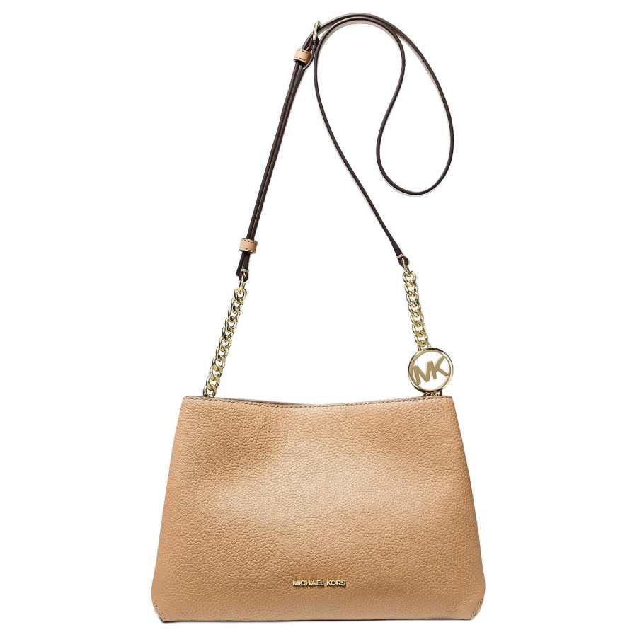 MICHAEL KORS Christina Cow Leather Shoulder Bag, Crossbody Bag Small Women's Camel