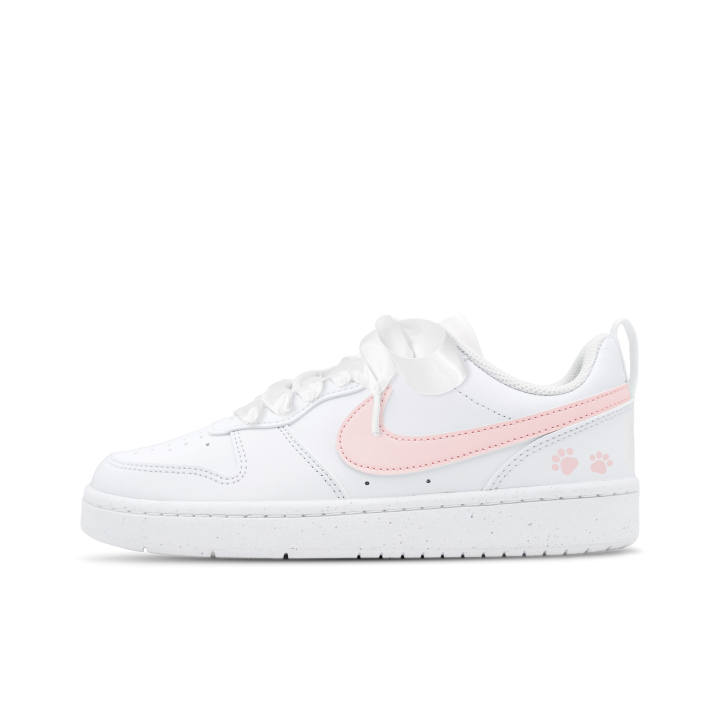 Nike Nike Court Borough Meowth Low top Kids' Skateboarding Shoes Pink White Teenagers