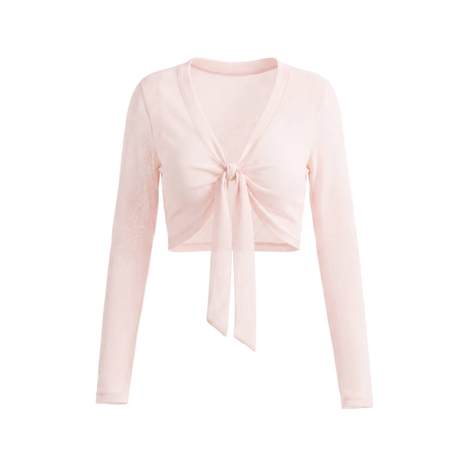 Umoumo Cropped Coats Women's Pink U Neck Thin