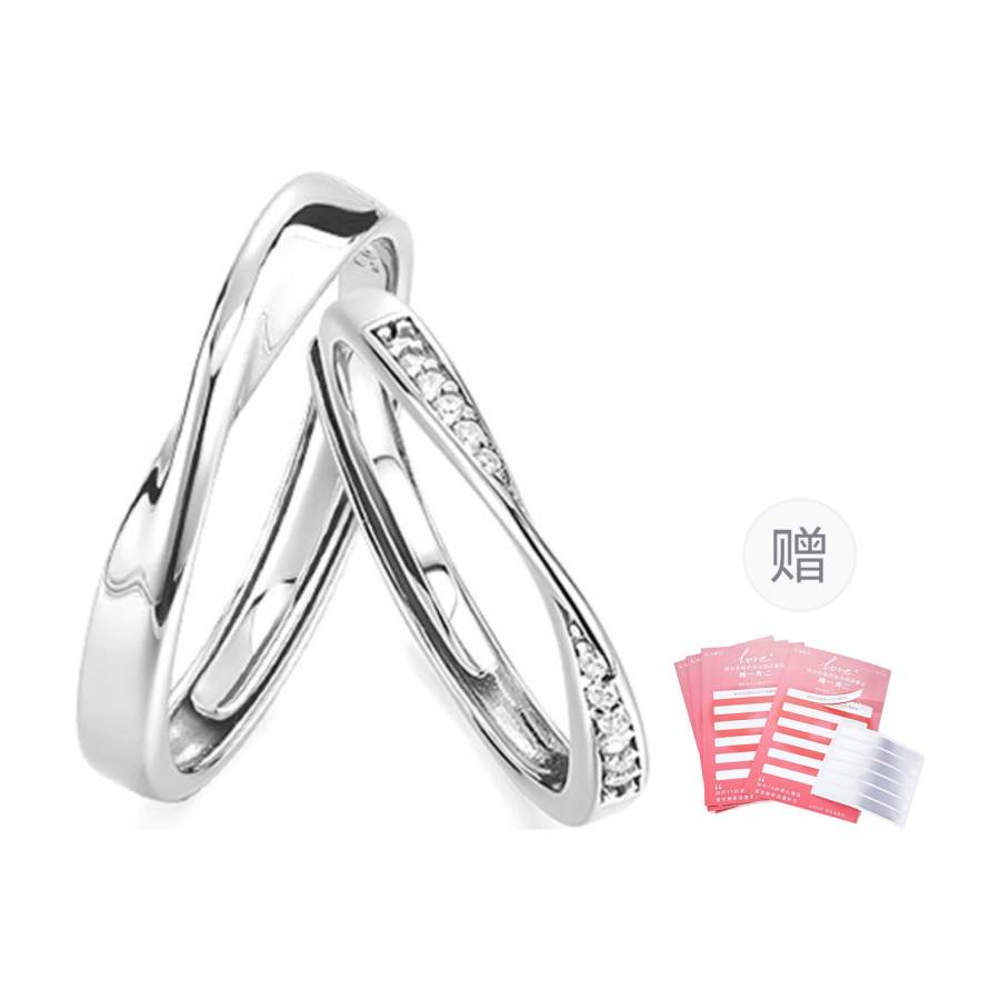 KADER 925 Sterling Silver 999 Fine Silver Synthetic Cubic Zirconia Rings Unisex Silver White