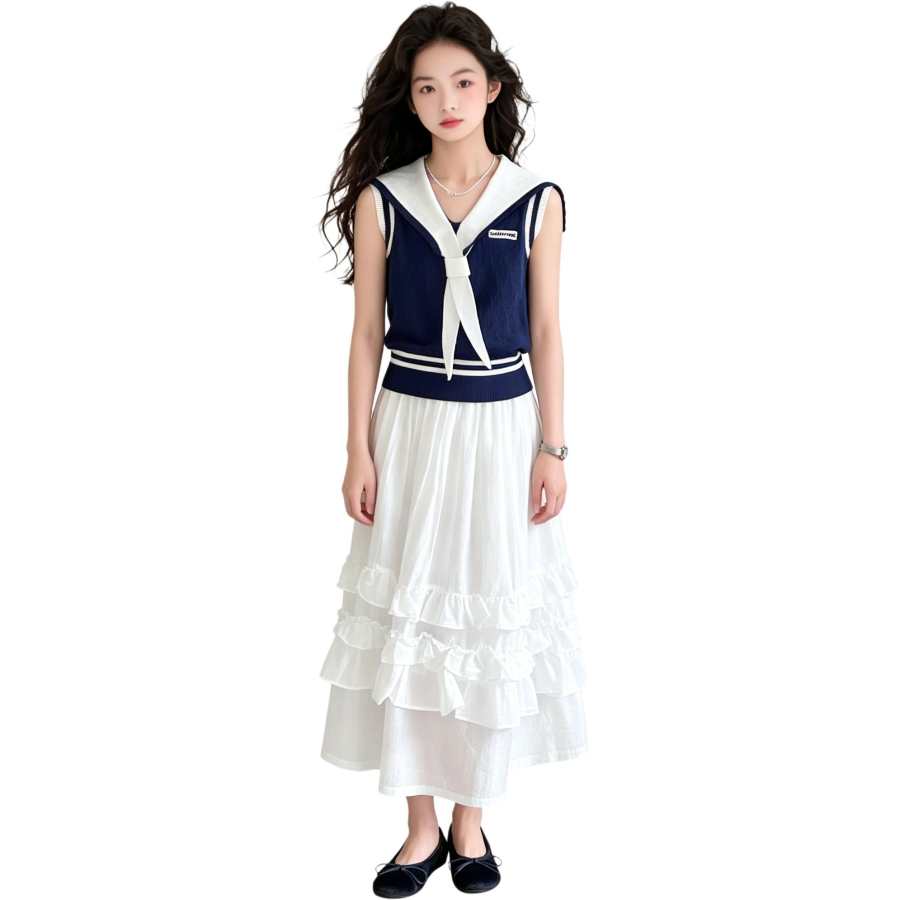 YALU Grade School Two Piece Skirt Sets Lapel Thin Short Skirt