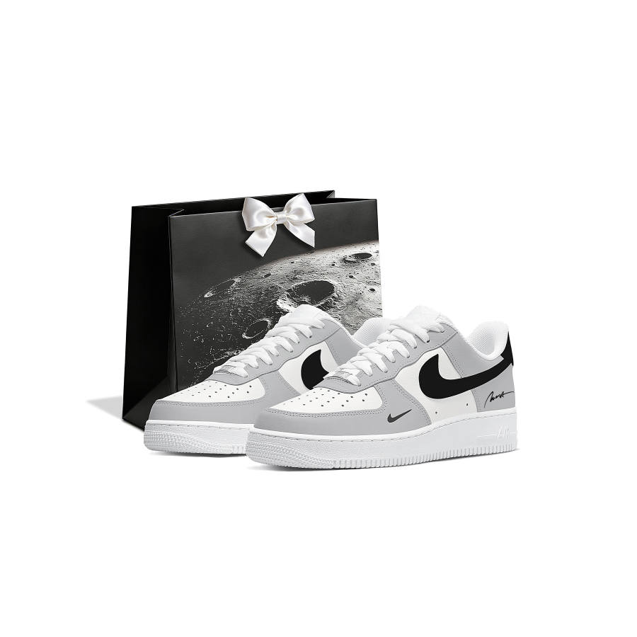 Nike Nike Air Force 1 Shopping Bag, Smoke Gray Slip Resistant Cushioning Low top Skateboard Shoes Women's Gray Black