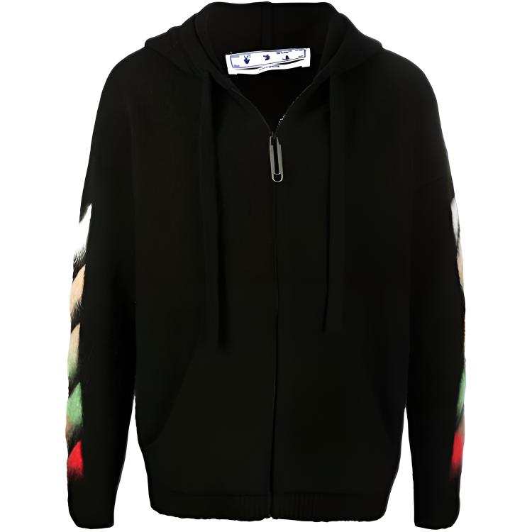 OFF-WHITE OFF WHITE SS21 Sweatshirts Men's Black Hooded Non Detachable Moderate Regular