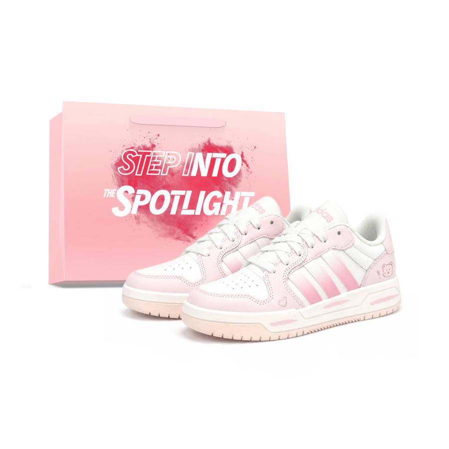 Adidas Adidas ENTRAP Pink Peach Bear Synthetic Leather, Split Cow Leather Low top Skateboard Shoes Unisex Pink Shopping Bag