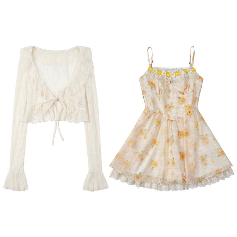 FABRIC PIG Two Piece Skirt Sets Women's Camisole Thin Short Skirt