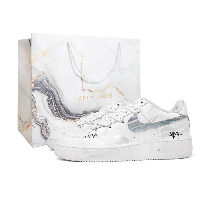 Nike Nike Air Force 1 Slip Resistant Abrasion Resistant Low top Skateboard Shoes Unisex White