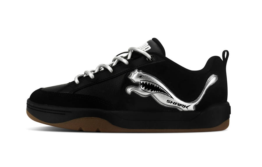PUMA Park Lifestyle Low top Skateboard Shoes Unisex Black Silver