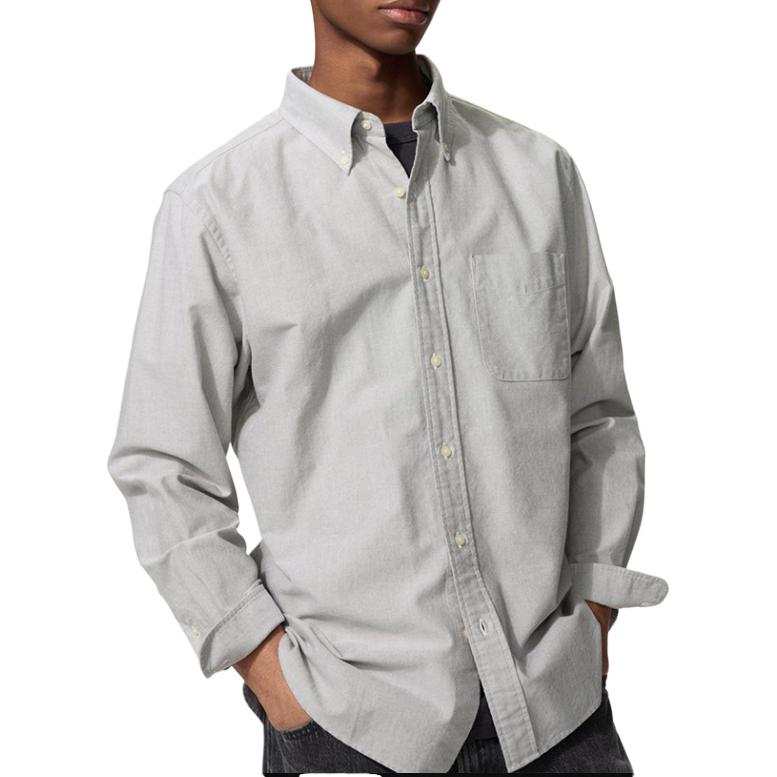 UNIQLO SS26 Shirts Unisex 06 Lead Gray Lapel Moderate