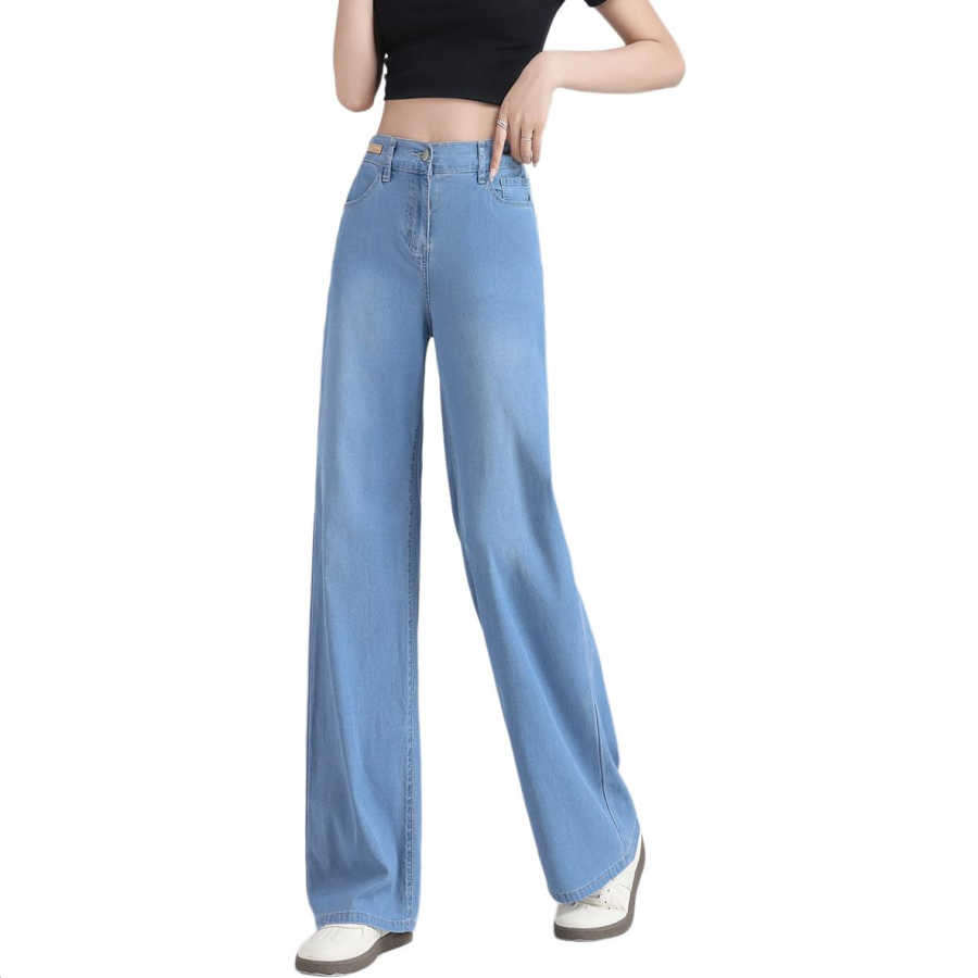 Tonlion Jeans Women's Medium Blue Thin Straight Fit Pants