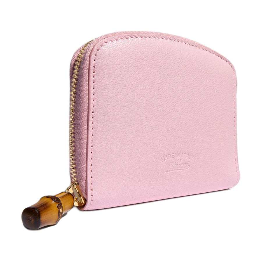 GUCCI Bamboo Leather Wallet Small Women's Light Pink