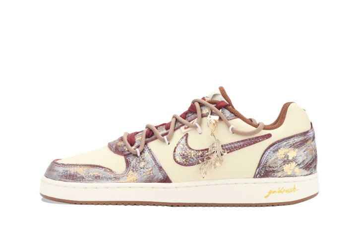Nike Nike EBERNON River Soaked Moon, Gold Rush Slip Resistant Abrasion Resistant Low top Skateboard Shoes Unisex Ecru Gold