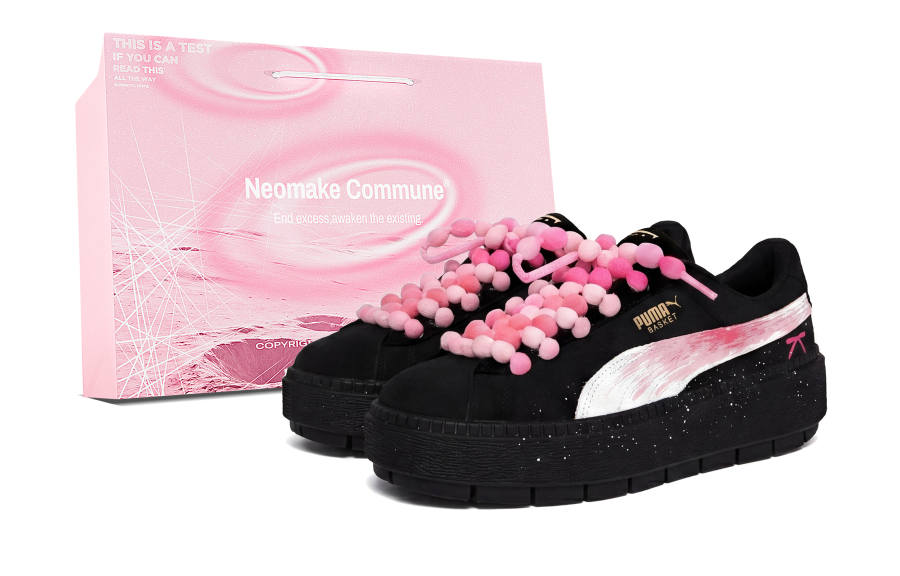 PUMA Platform Trace Pink Mist Milk Foam Slip Resistant Abrasion Resistant Skateboard Shoes Women's