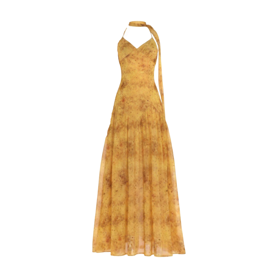 MTHE Slip Dresses Women's Yellow Camisole Thin Long Skirt