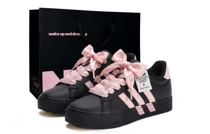 Adidas Adidas Daily 4.0 Coverage Slip Resistant Cushioning Low top Skateboard Shoes Unisex Black Pink