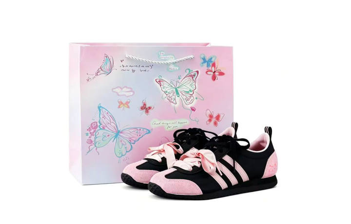 Adidas Adidas VS JOG 2.0 Slip Resistant Abrasion Resistant Low top Casual Shoes Unisex Black Pink