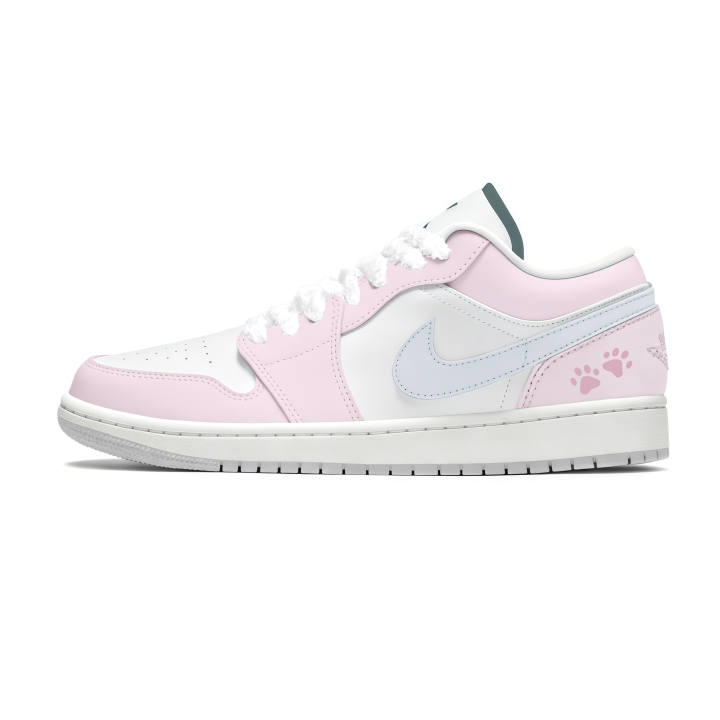 Jordan Jordan Air Jordan 1 Low SE Leather Low top Kids' Skateboarding Shoes Pink Blue White Unisex