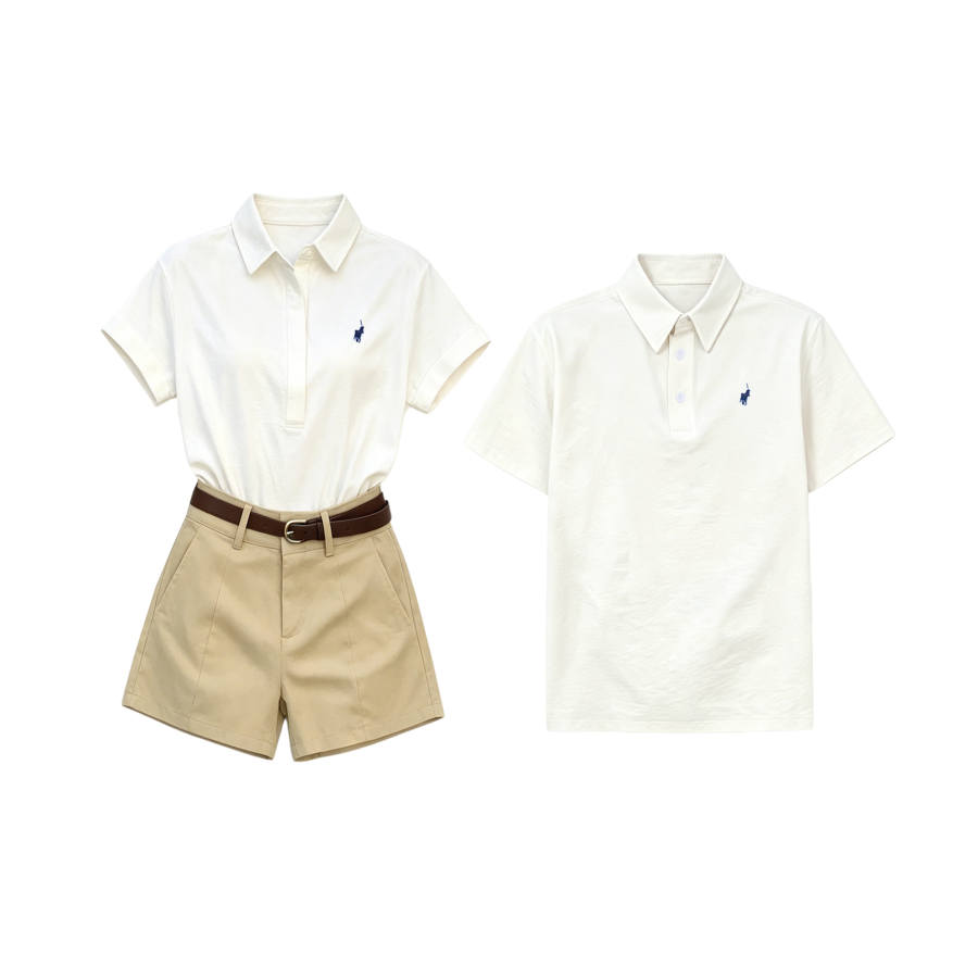TUSHIFEI Couple Sets Women's Polo Collar Moderate